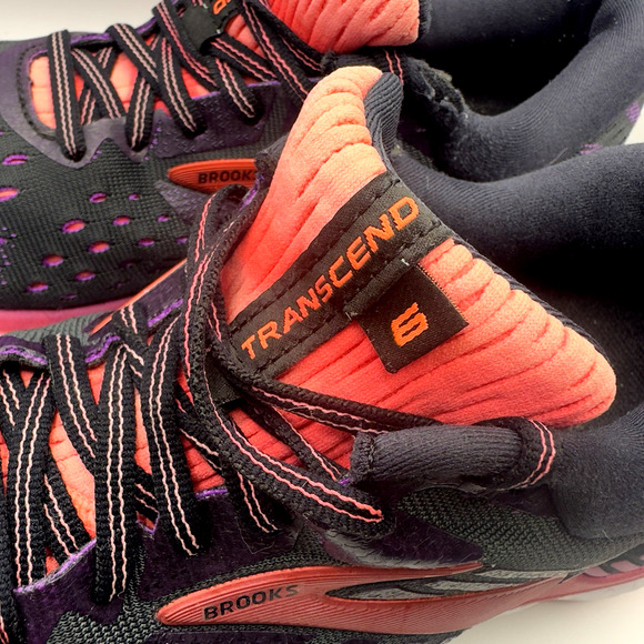Brooks Transcend 6 Running Shoes Women’s 9 Black Red Stability DNA Loft - Picture 2 of 8